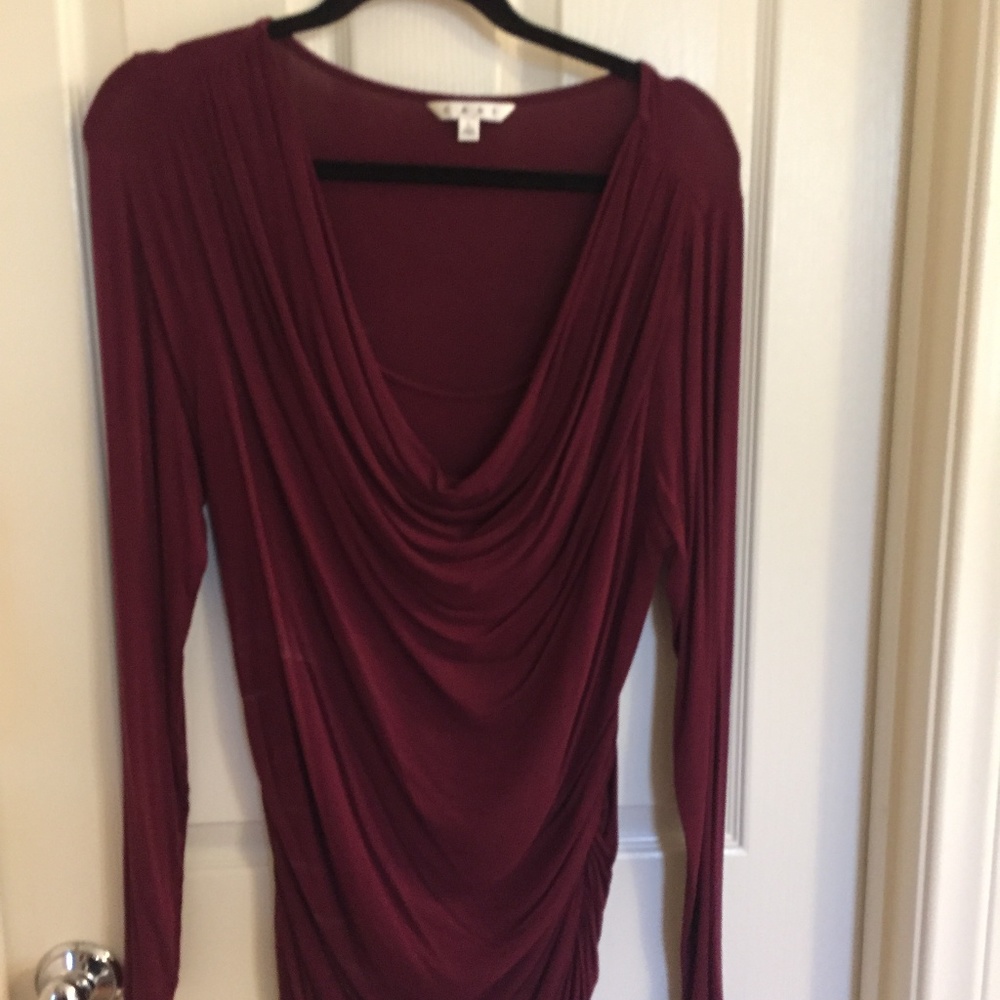 CAbi Burgandy Shimmy Top Size Large